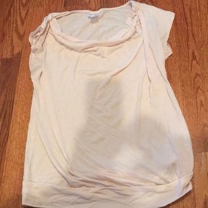 Light pink short sleeve maternity shirt